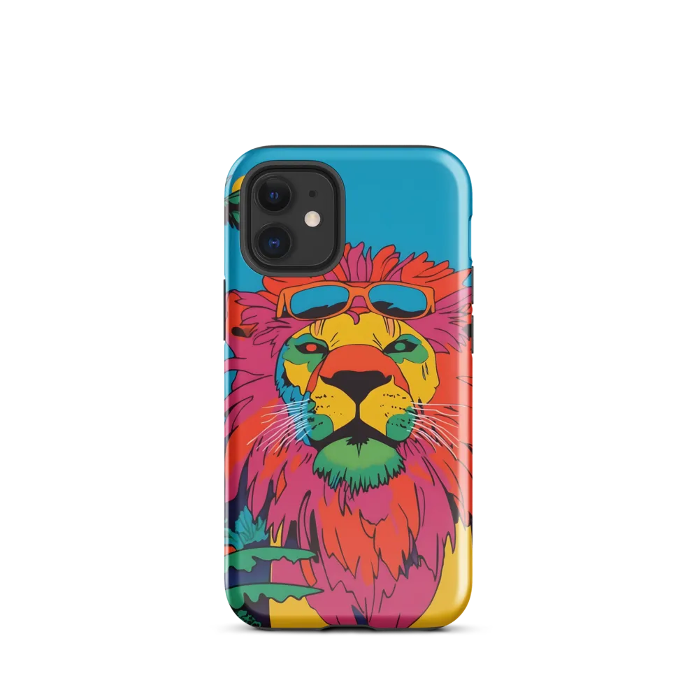 Lion with Sunglasses: A Vibrant Tropical Portrait