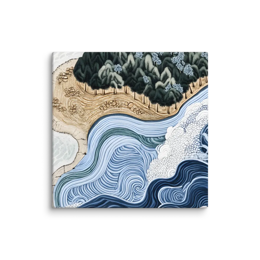 Oceanic Harmony: A Tranquil Landscape | Canvas | 10″×10″