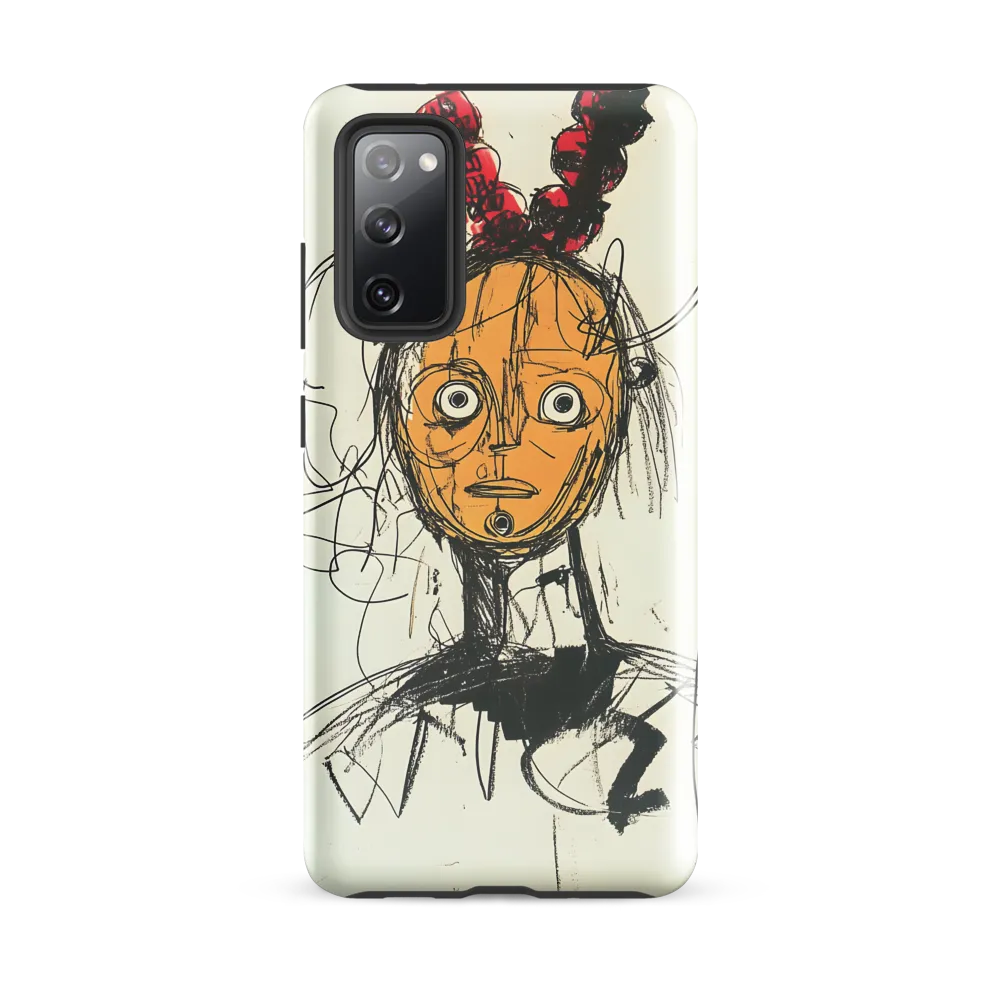 Masked Bust with Red Topknot