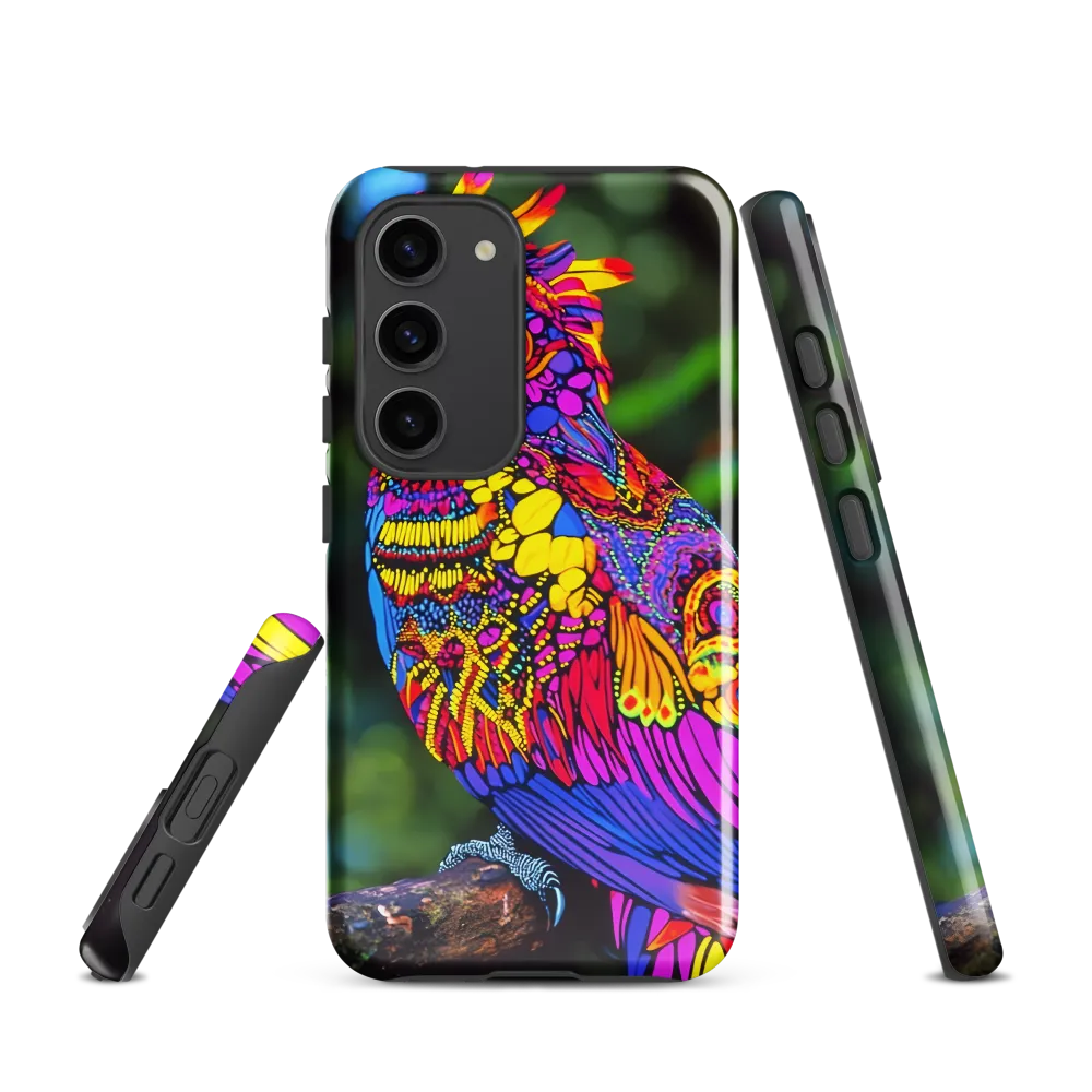 Vibrant Psychedelic Parrot | Phone Case |  S23 | Tough Case | Glossy