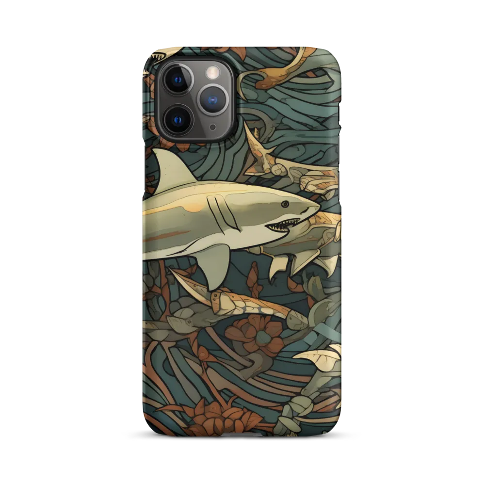 Dynamic Harmony of Sharks and Flora | Phone Case |  11 Pro | Snap Case | Matte