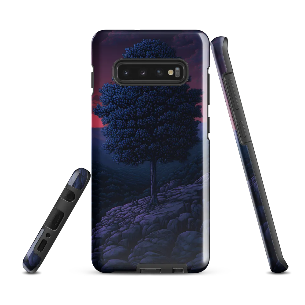 Solitary Sentinel: A Tree at Dusk | Phone Case |  S10 Plus | Tough Case | Glossy