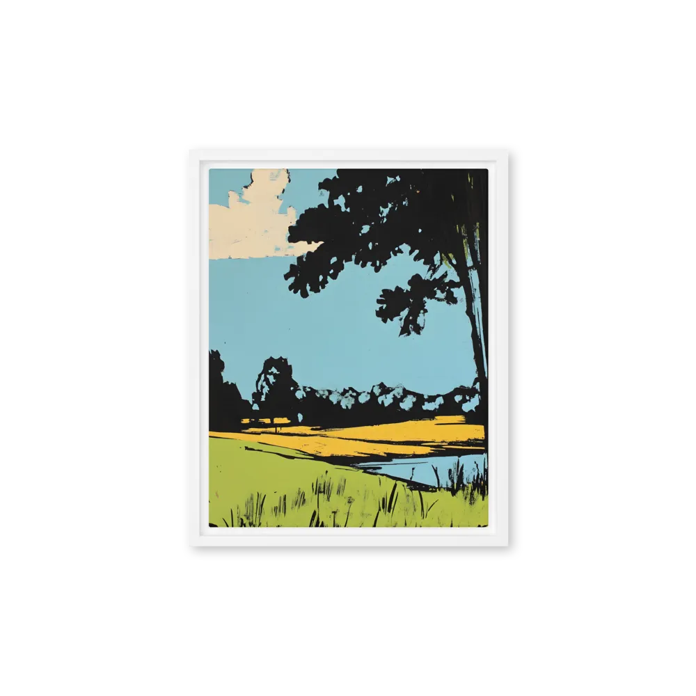 Vibrant Landscape in Pop Art Style | Canvas with White Frame | 11″×14″