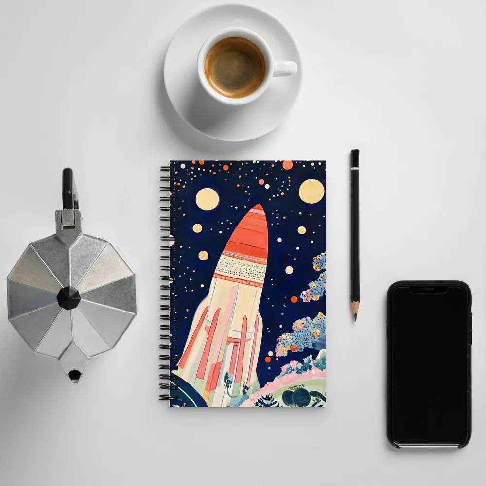 Cosmic Dreams: The Rocket's Journey | Spiral Notebook