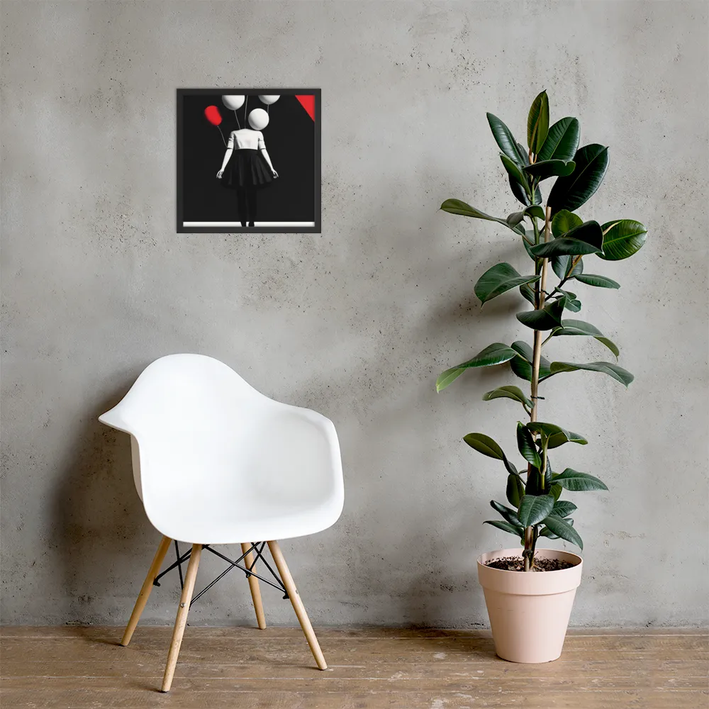 Suspended in Mystery | Poster with Black Frame | 16″×16″