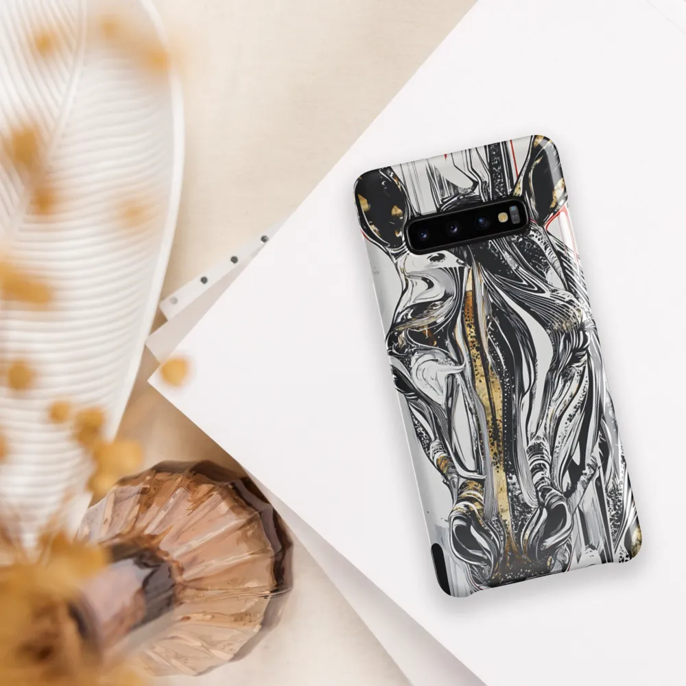 Ethereal Majesty: The Abstract Zebra | Phone Case |  S10 Plus | Snap Case | Glossy