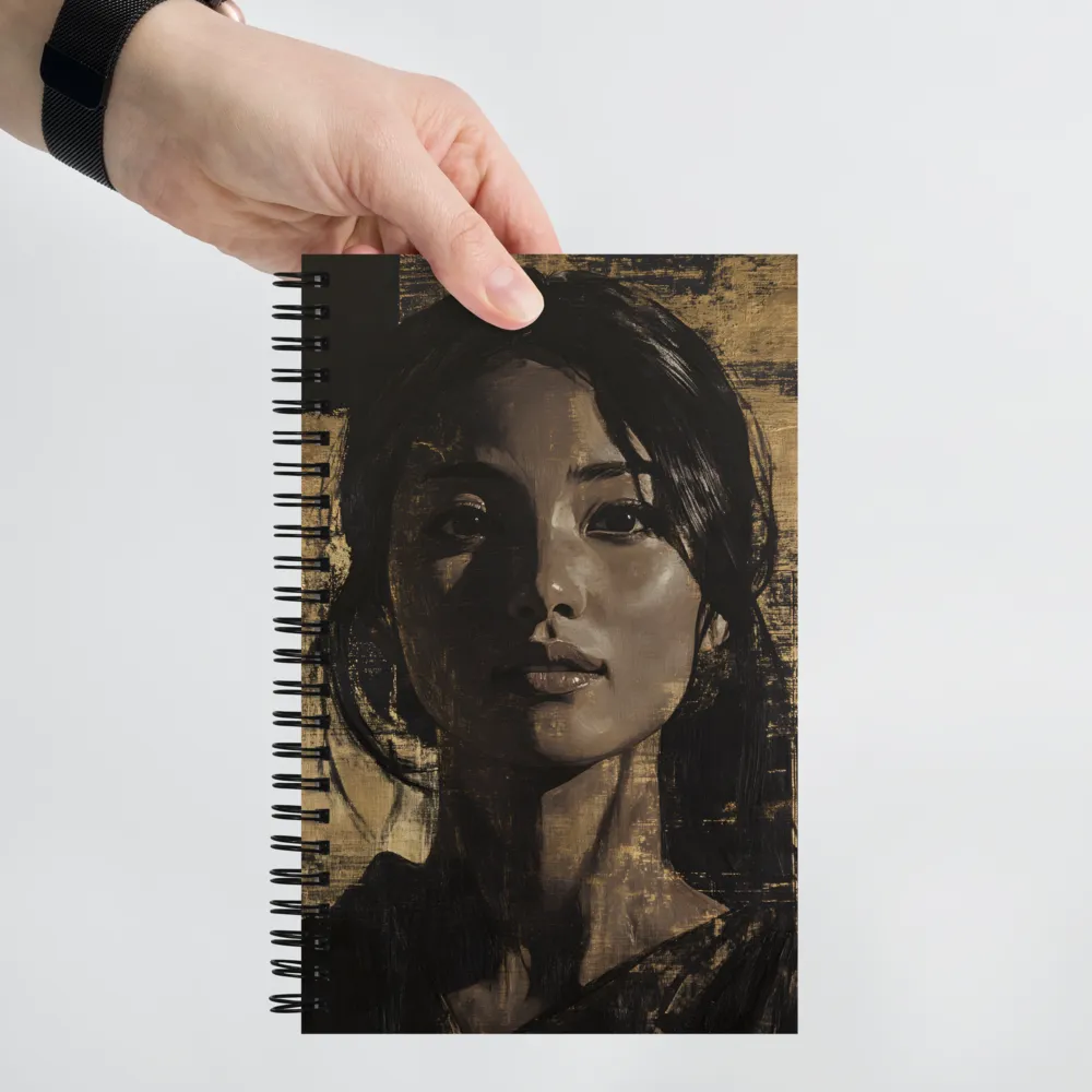 Golden Gaze: A Contemporary Portrait | Spiral Notebook