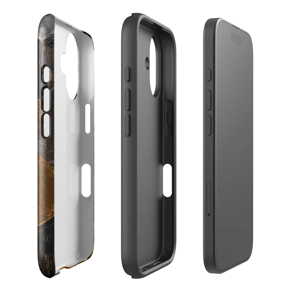 Geometric Harmony in Gold and Black | Phone Case |  16 | Tough Case | Glossy