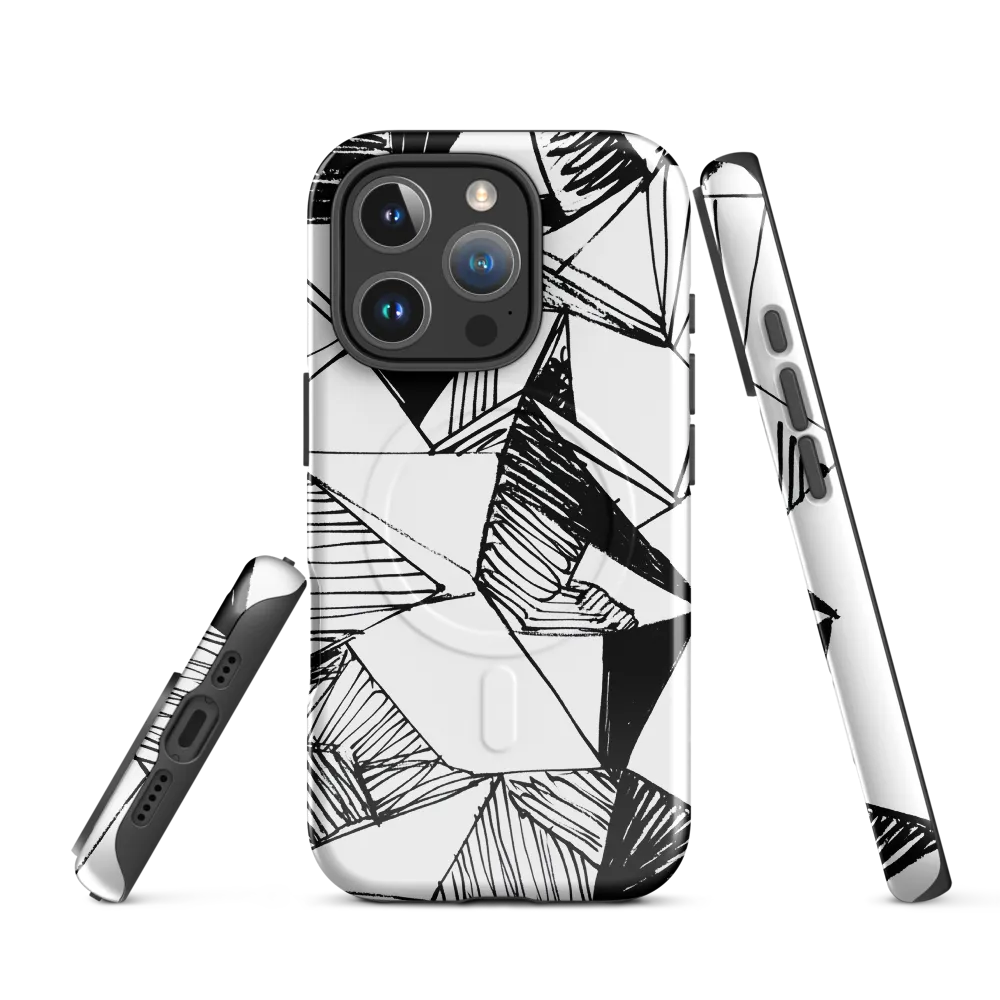 Dynamic Geometry in Ink | Phone Case |  16 Pro | MagSafe® Tough Case | Glossy