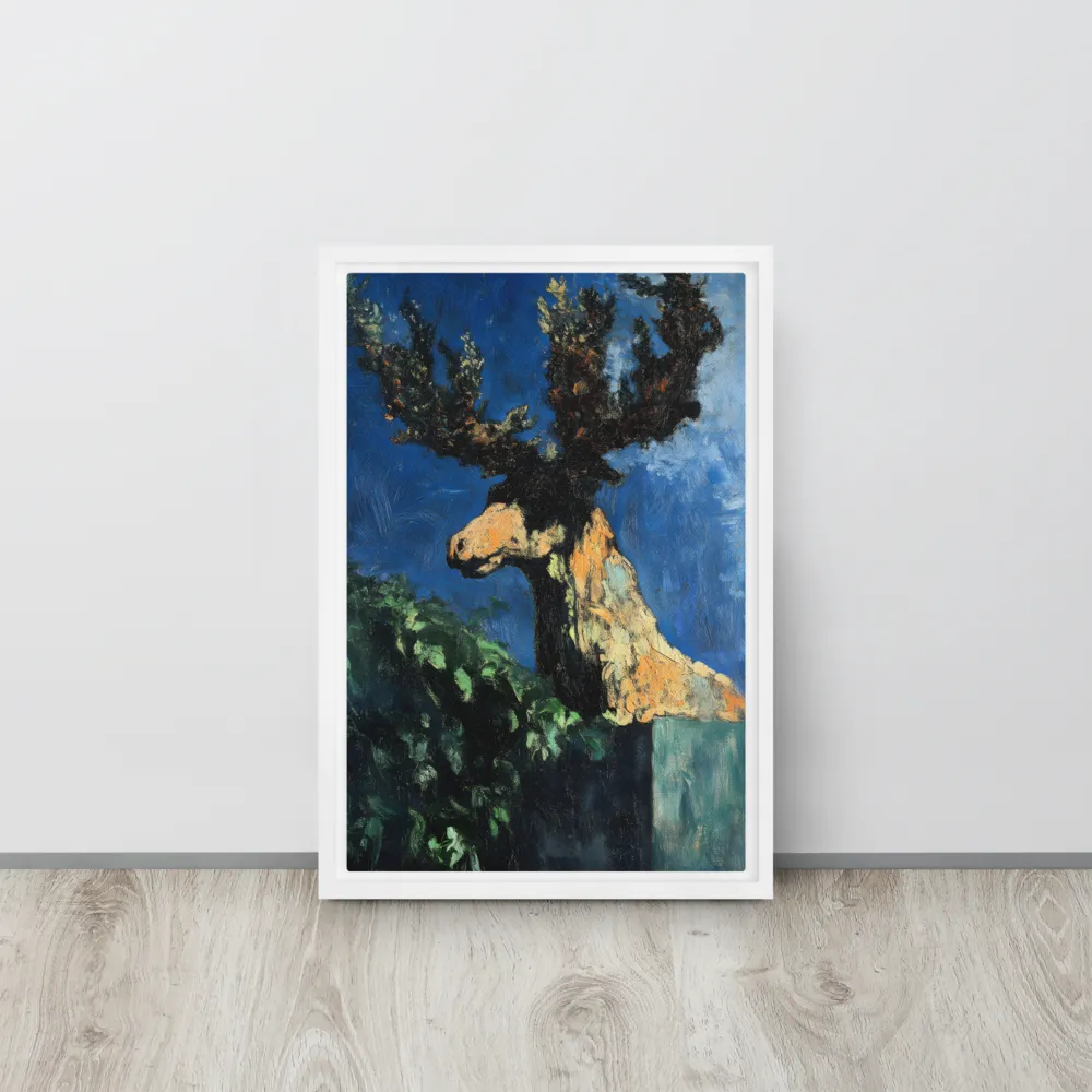 The Majestic Deer in Nature | Canvas with White Frame | 12″×18″