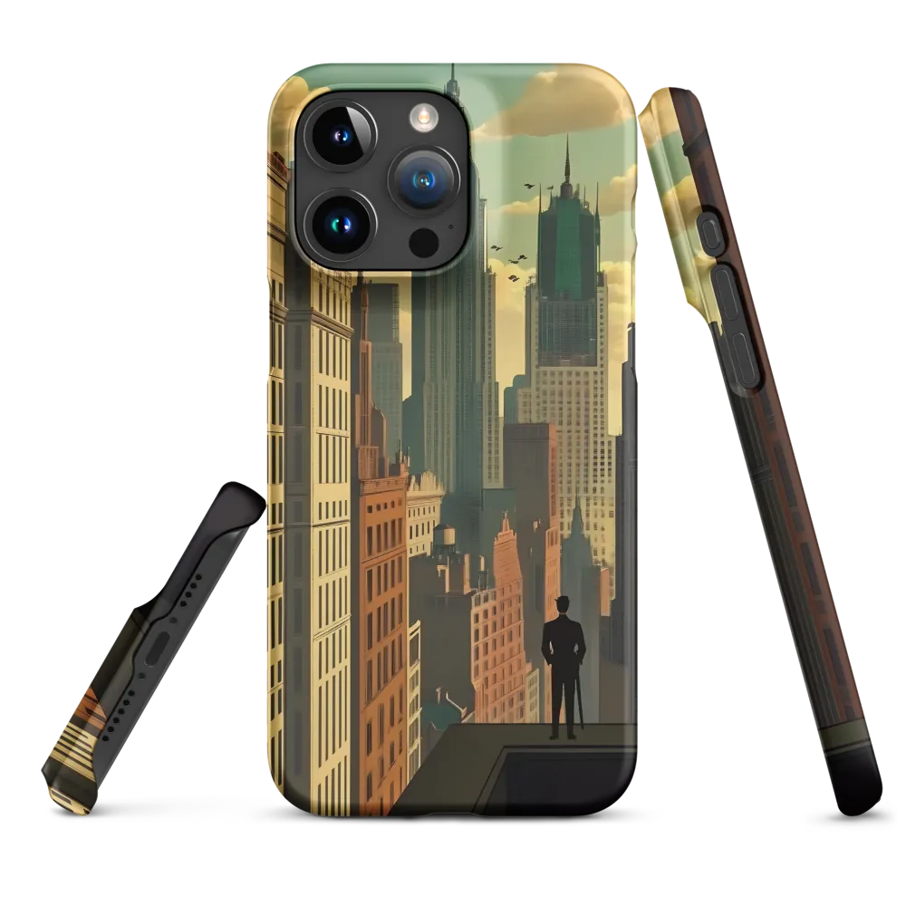 Urban Dreams: A Silhouette in Art Deco Cityscape