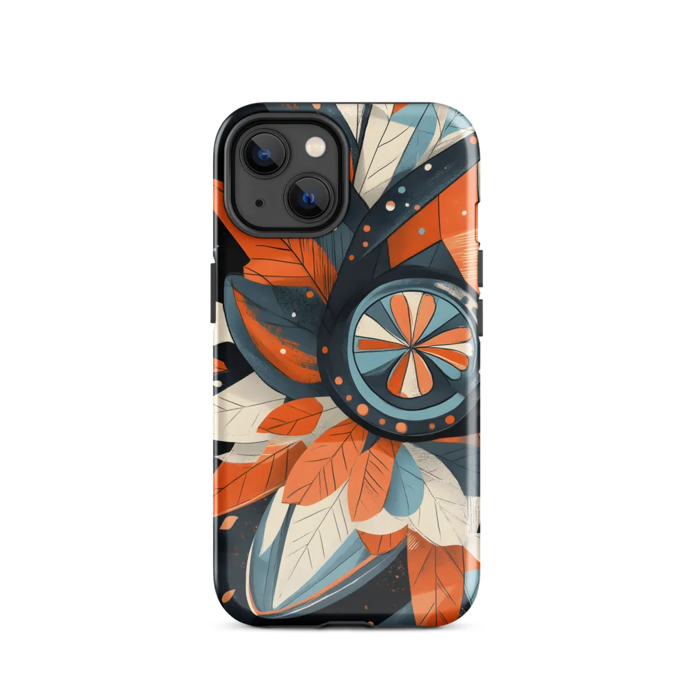 Floral Symphony in Orange and Teal