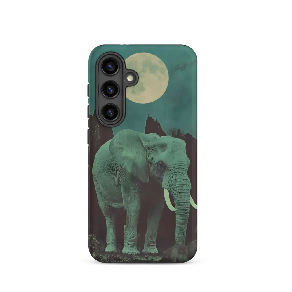 Ethereal Presence: Elephant Under a Full Moon