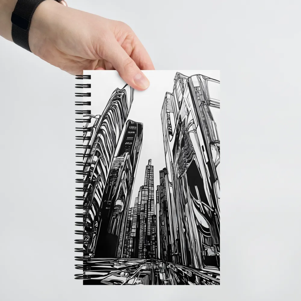 Urban Echoes: A Line Art Journey | Spiral Notebook