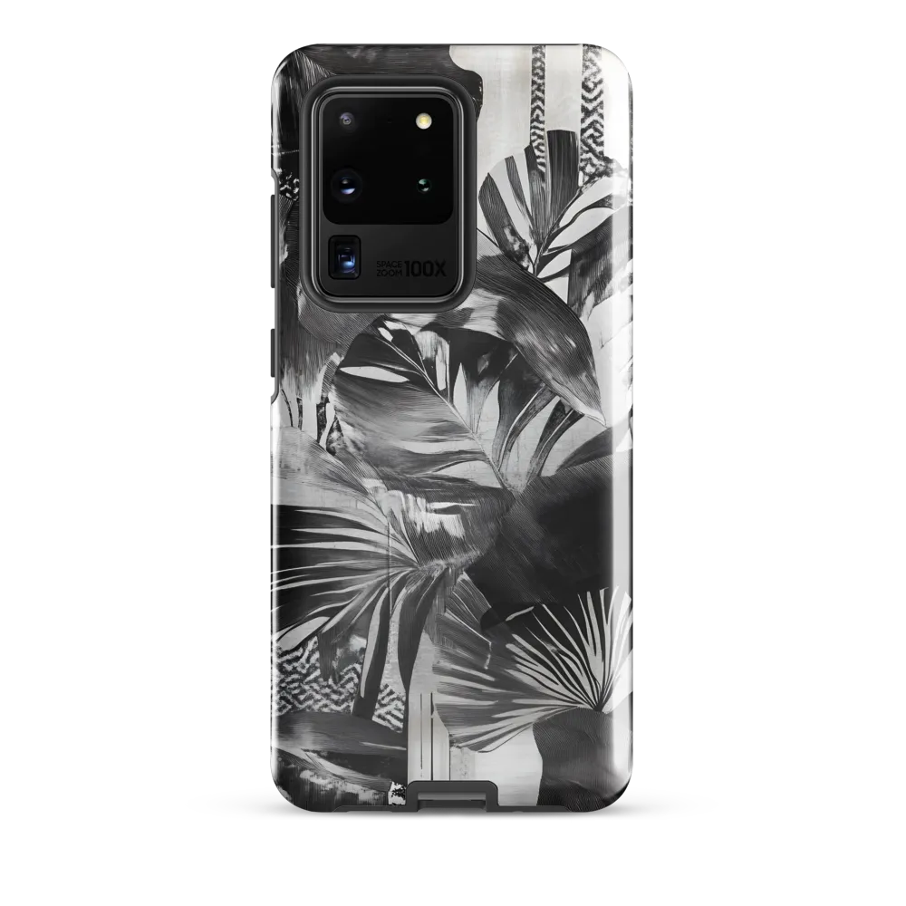 Monochrome Serenity in Tropical Foliage