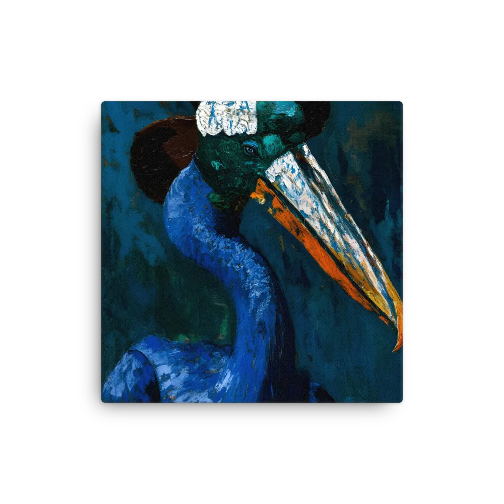 Majestic Absurdity: The Hat-Wearing Bird | Thin Canvas | 12″×12″