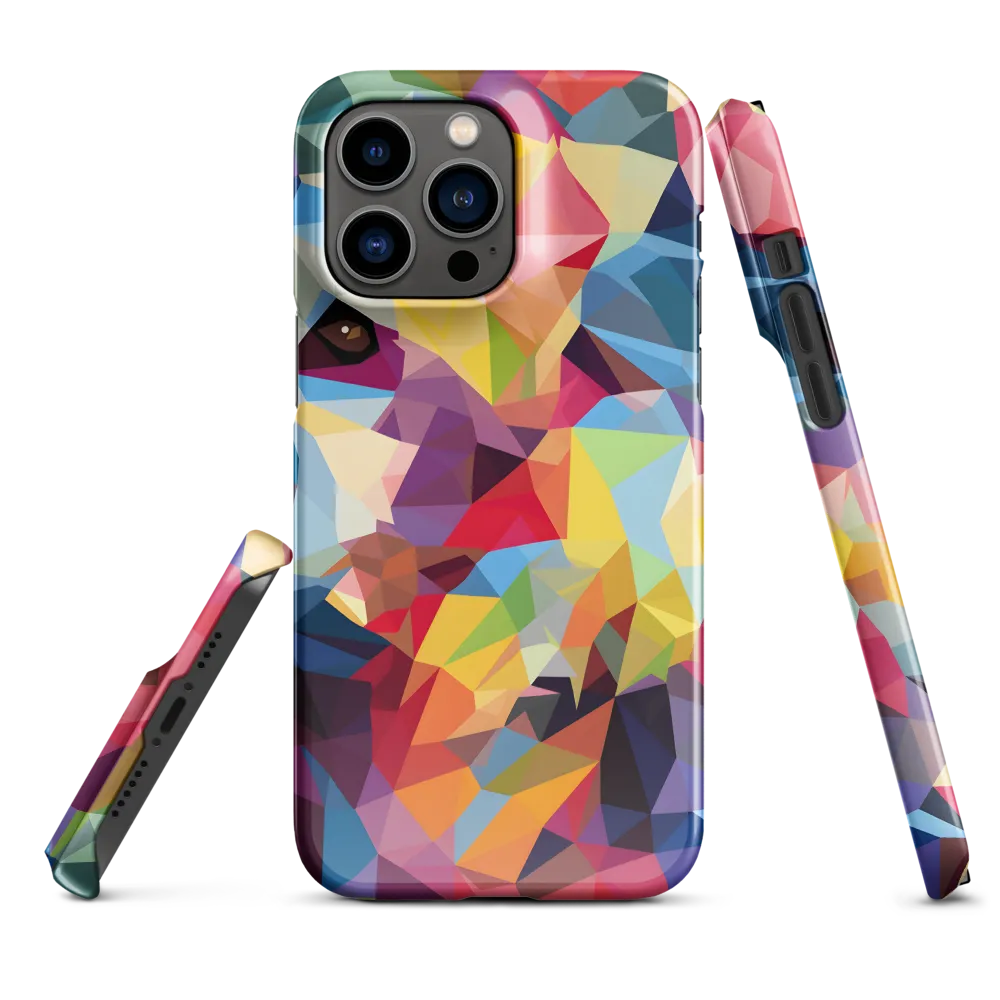 Playful Geometry: The Bear's Face | Phone Case |  14 Pro Max | Snap Case | Glossy