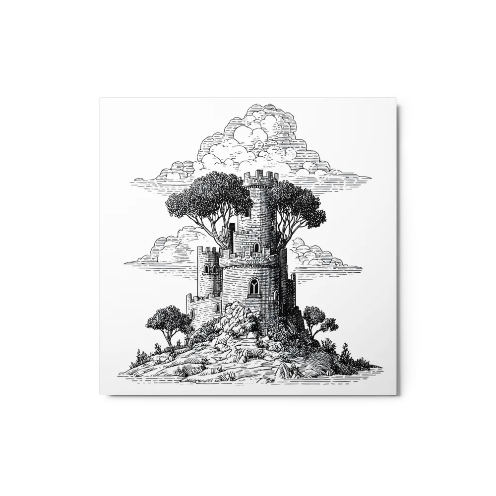 The Sentinel on the Hill 
 Metal Print | 12″x 12″