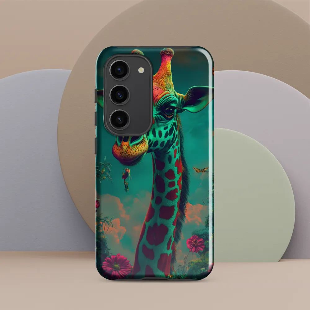Whimsical Giraffe Among Blossoms