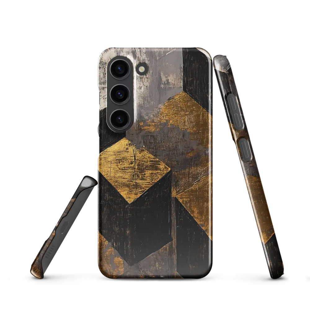 Geometric Harmony in Gold and Black | Phone Case |  S23 | Snap Case | Glossy
