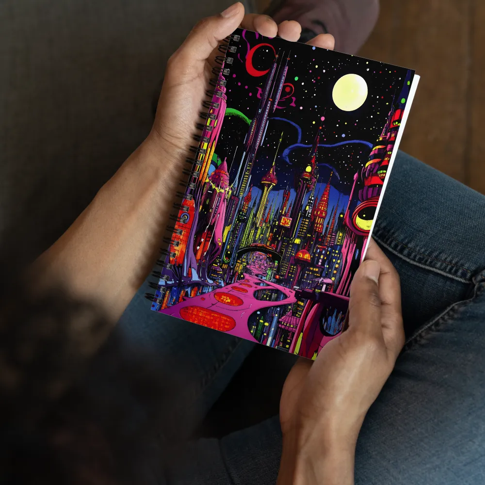 Neon Dreams of a Futuristic City | Spiral Notebook