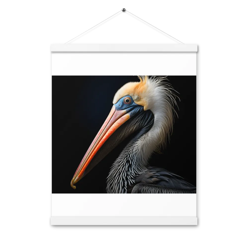 Majestic Portrait of a Pelican | Poster With White Wood Hanger | 16″×20″