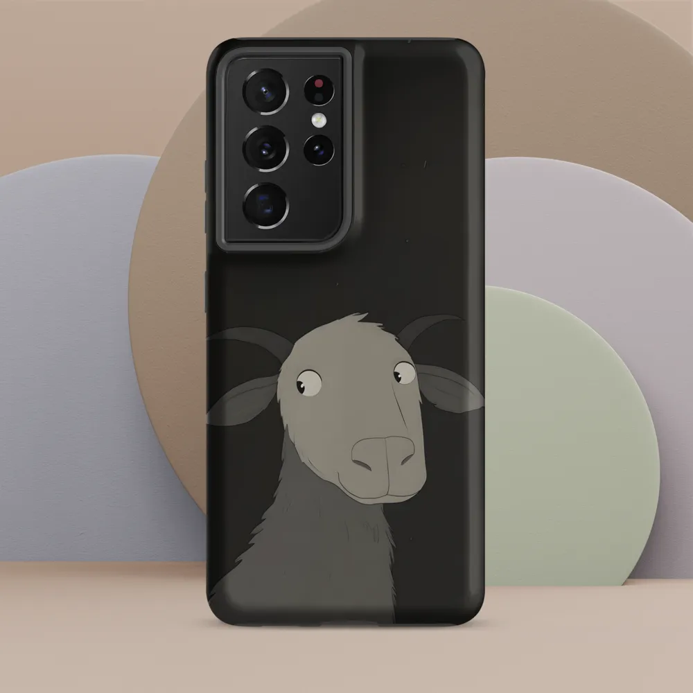 Whimsical Goat in Darkness
