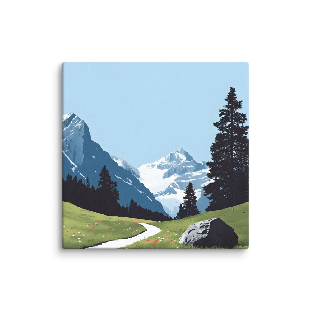 Tranquil Mountain Retreat | Canvas | 28″×28″