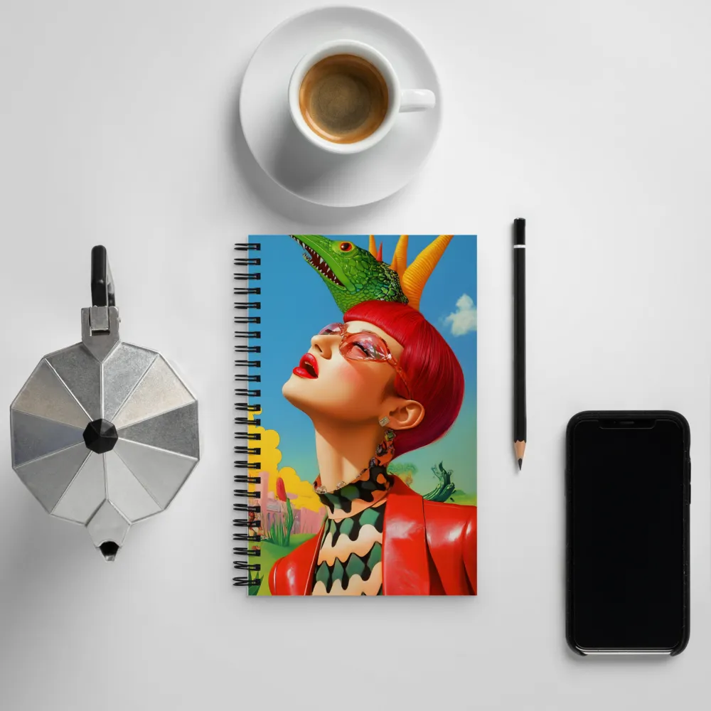 Whimsical Fantasy: A Surreal Portrait | Spiral Notebook