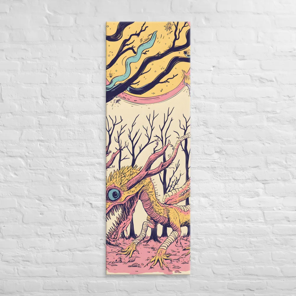 The Enigmatic Dragon of the Desolate Forest | Canvas | 20″×60″