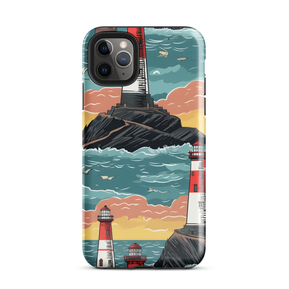 Lighthouses in a Whimsical Ocean | Phone Case |  11 Pro Max | Tough Case | Glossy