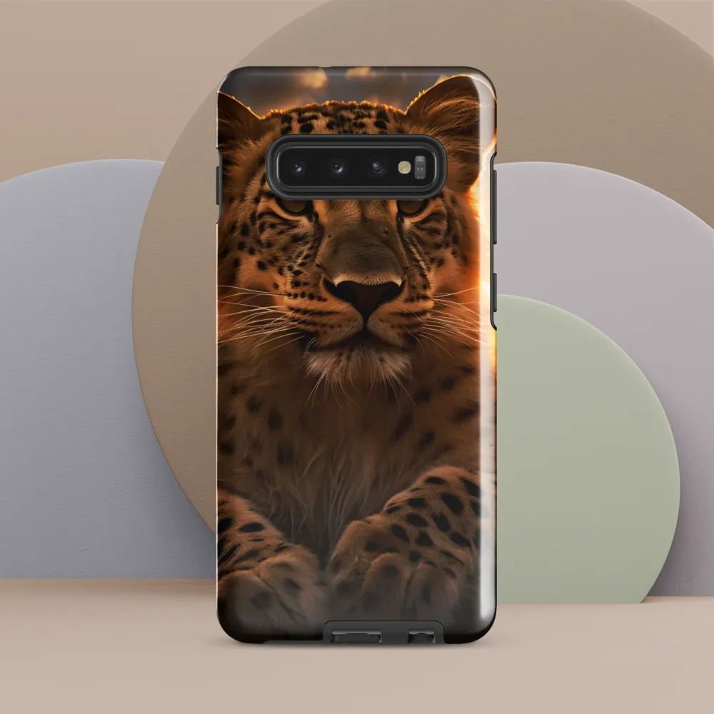 Regal Presence: The Leopard at Sunset | Phone Case |  S10 Plus | Tough Case | Glossy