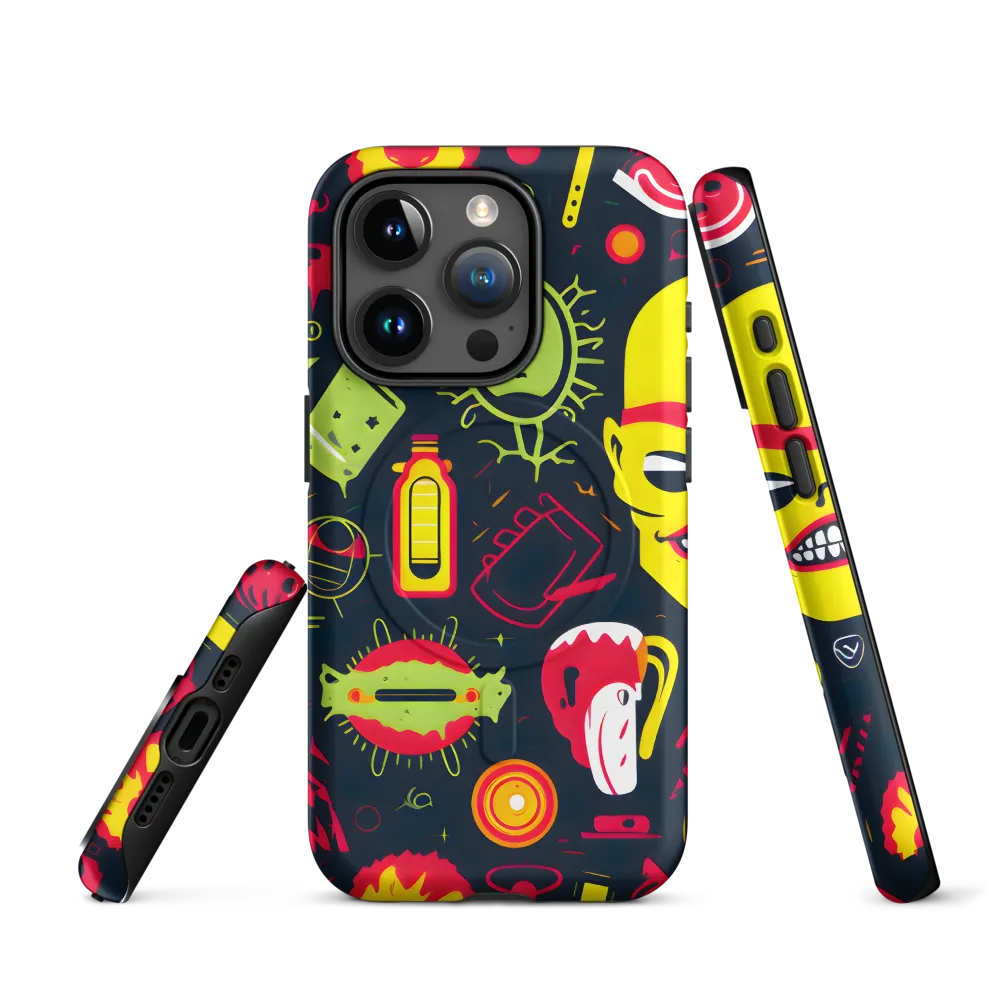 Neon Revelry: A Quirky Exploration of Modern Pop Art | Phone Case |  15 Pro | MagSafe® Tough Case | Matte