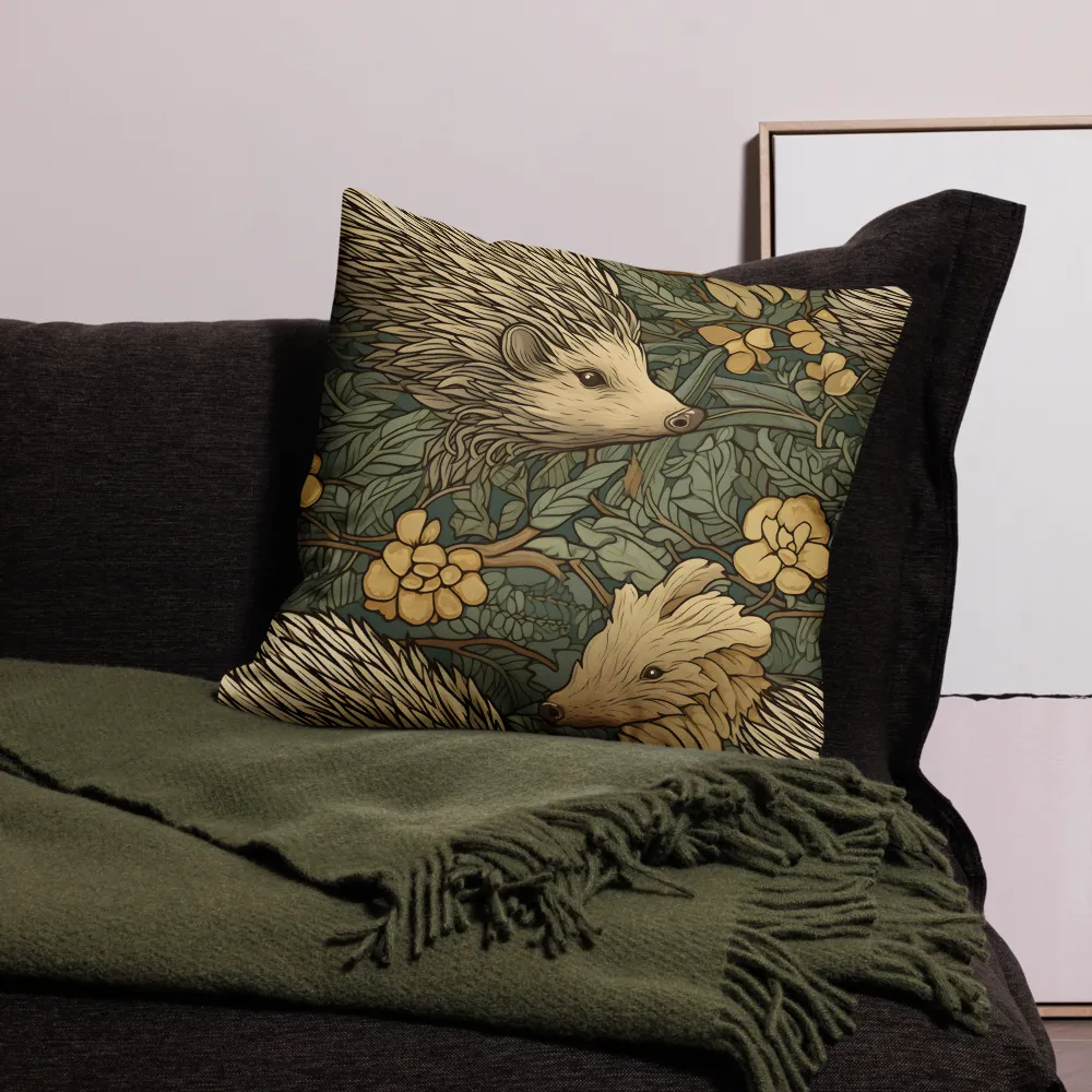 Whimsical Hedgehog Garden | Pillow | 22″×22″