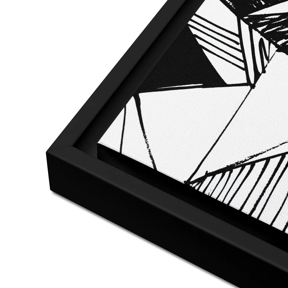 Dynamic Geometry in Ink | Canvas with Black Frame | 12″×16″