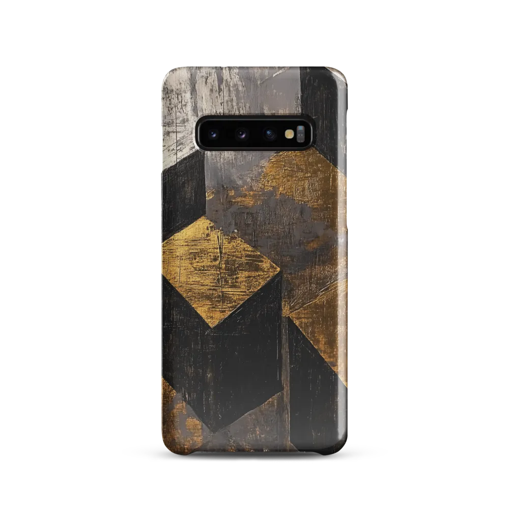 Geometric Harmony in Gold and Black | Phone Case |  S10 | Snap Case | Glossy