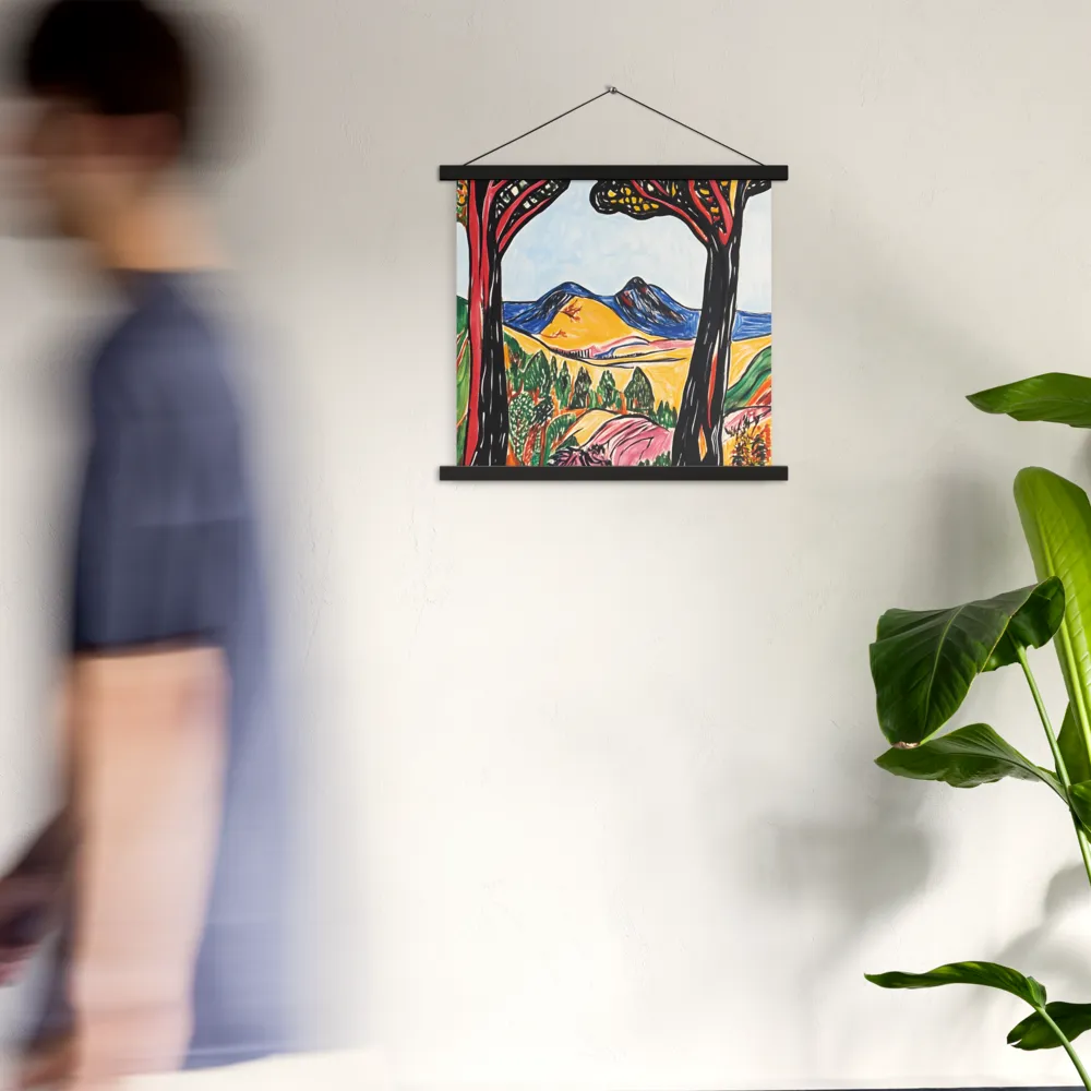 Vibrant Nature's Embrace | Poster With Black Wood Hanger | 18″×18″