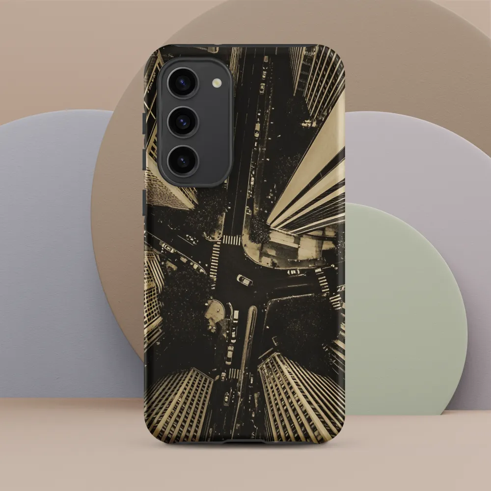 Urban Symphony: Aerial Perspective of City Life | Phone Case |  S23 Plus | Tough Case | Matte