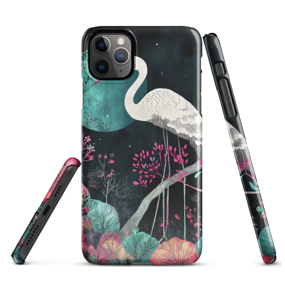 Ethereal Presence: Heron in a Floral Dreamscape | Phone Case |  11 Pro Max | Snap Case | Glossy