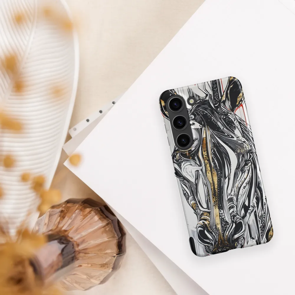 Ethereal Majesty: The Abstract Zebra | Phone Case |  S23 | Snap Case | Matte