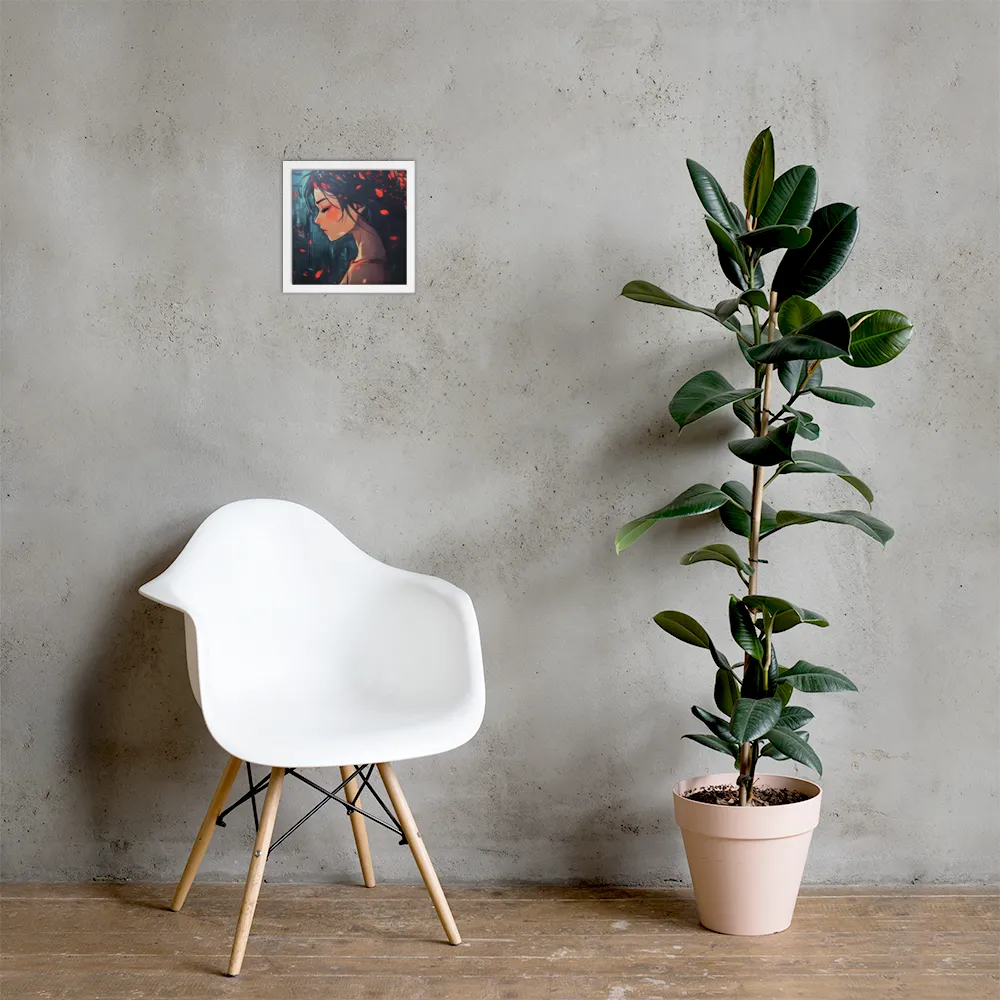 Whispers of Melancholy | Poster with White Frame | 10″×10″