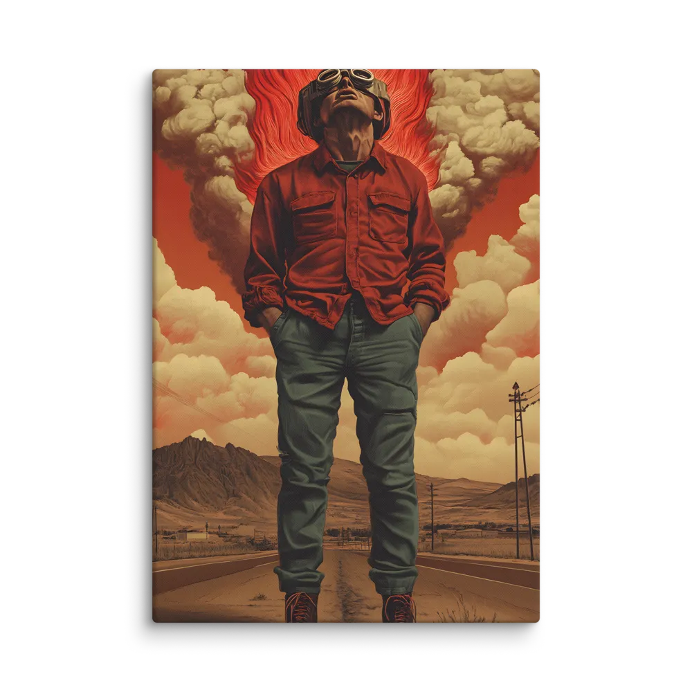 Defiant Spirit in a Surreal Landscape | Canvas | 28″×40″