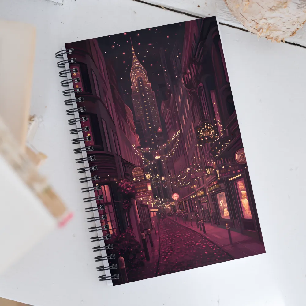 Nostalgic Nights: A Twilight Stroll in the City | Spiral Notebook