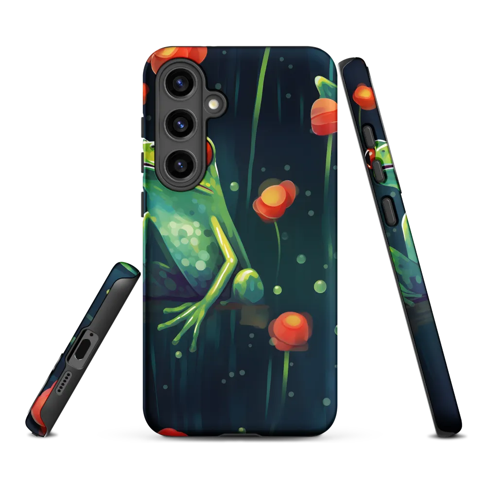 Playful Frogs in a Lush Pond | Phone Case |  S24 Plus | Tough Case | Matte