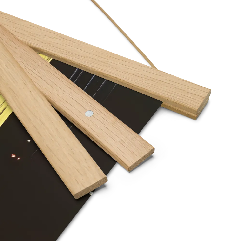 Metro Nexus: A Futuristic Cityscape | Poster With Oak Wood Hanger | 18″×18″