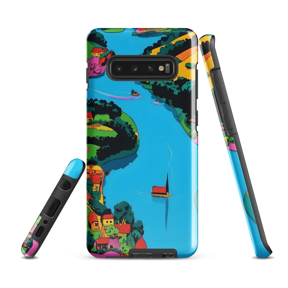 Whimsical River Landscape | Phone Case |  S10 Plus | Tough Case | Glossy