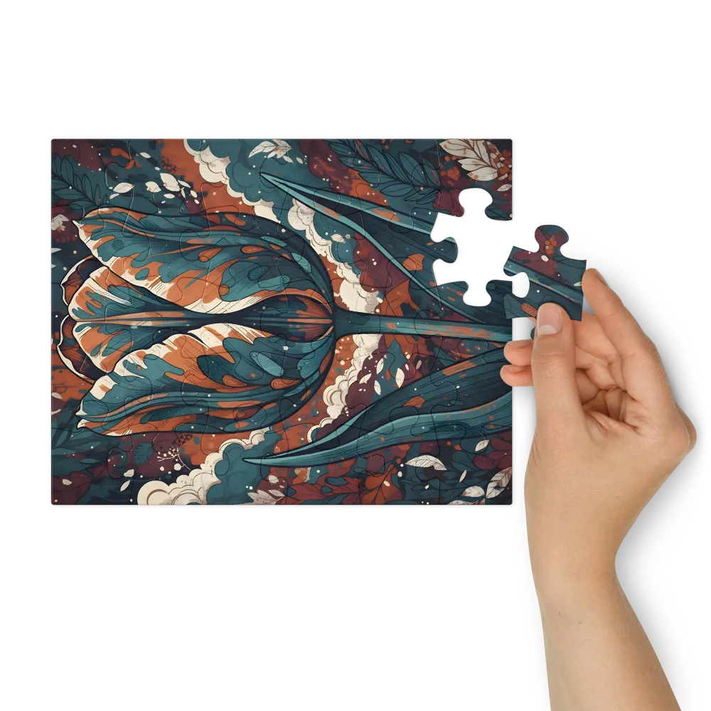 Marbled Tulip 
 Jigsaw Puzzle in Tin Box