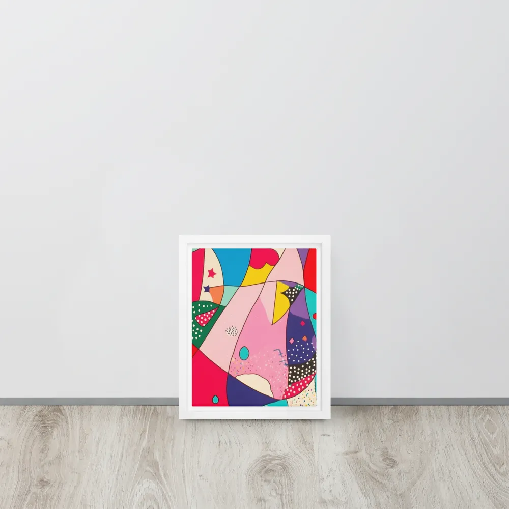 Playful Geometry in Color | Canvas with White Frame | 8″×10″