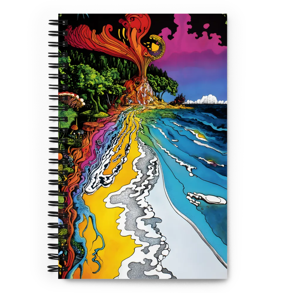 Ethereal Flow: A Psychedelic Landscape | Spiral Notebook