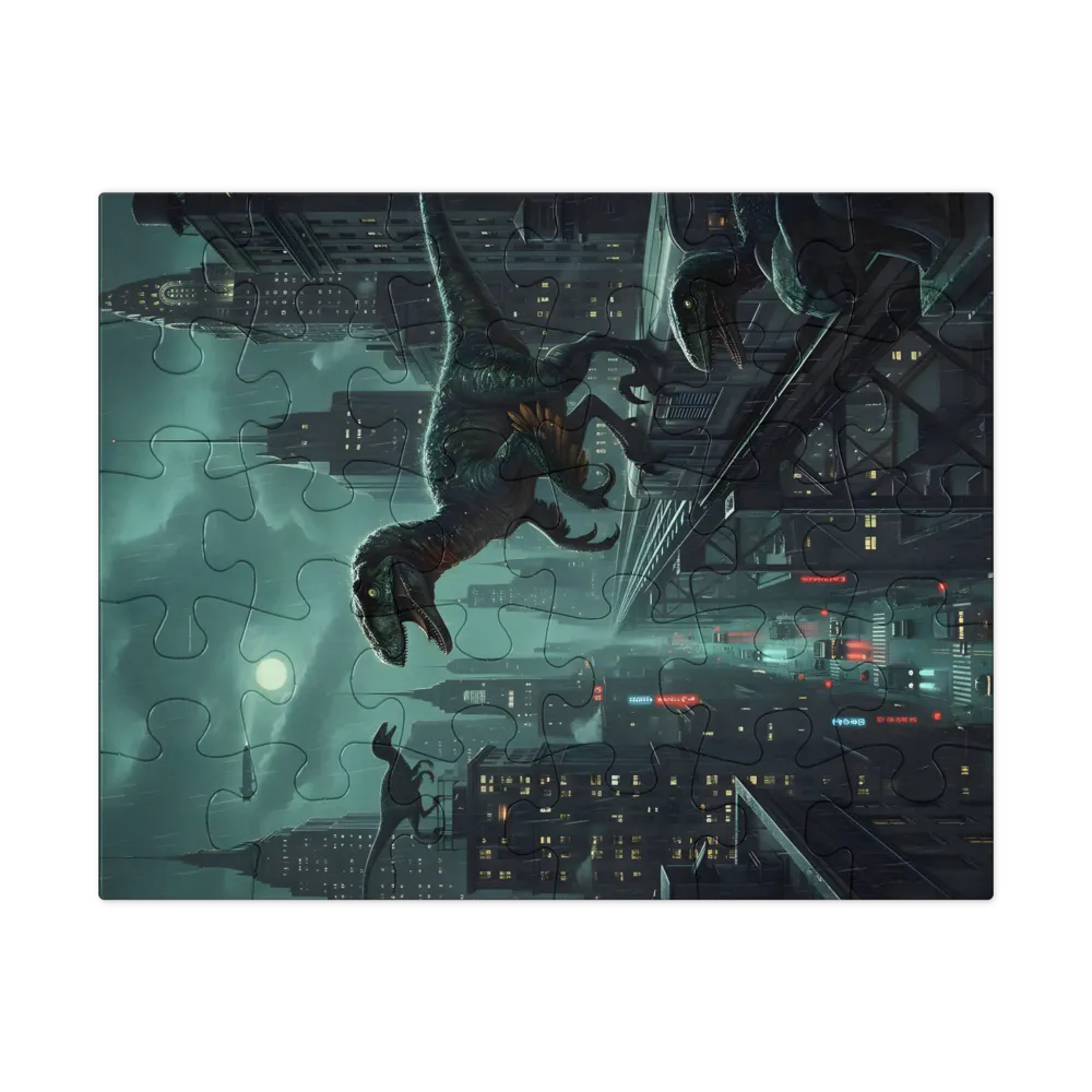 Midnight Raptor Patrol 
 Jigsaw Puzzle in Tin Box